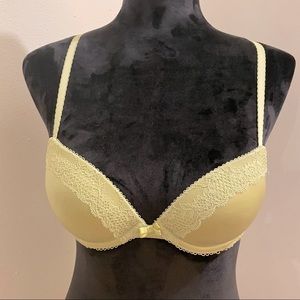 Aerie Bra in Green Silk and Lace Trim